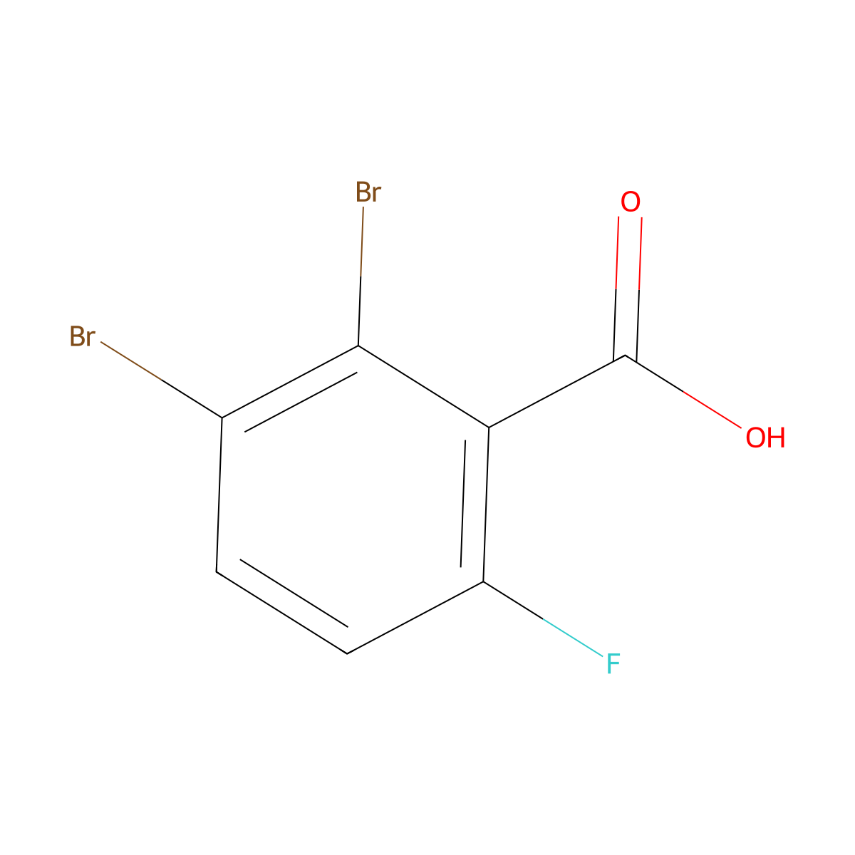 2,3-Dibromo-6-fluorobenzoic acid molecular structure, CAS 1807181-69-6
