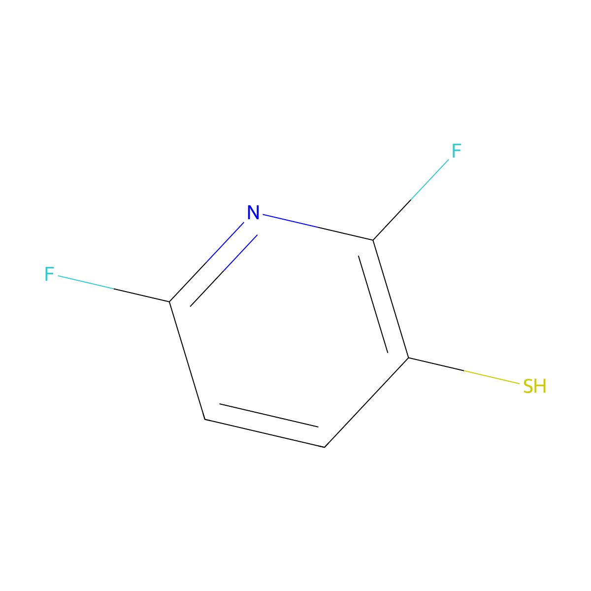 2,6-Difluoropyridine-3-thiol molecular structure, CAS 1807182-90-6