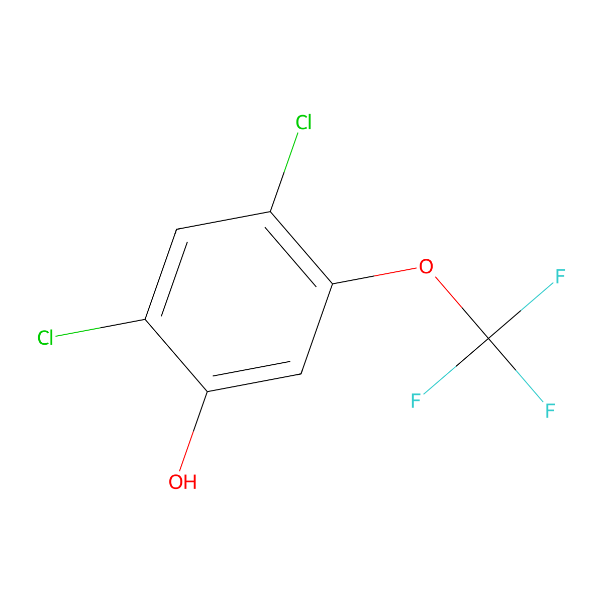 2,4-Dichloro-5-(trifluoromethoxy)phenol molecular structure, CAS 1807183-24-9