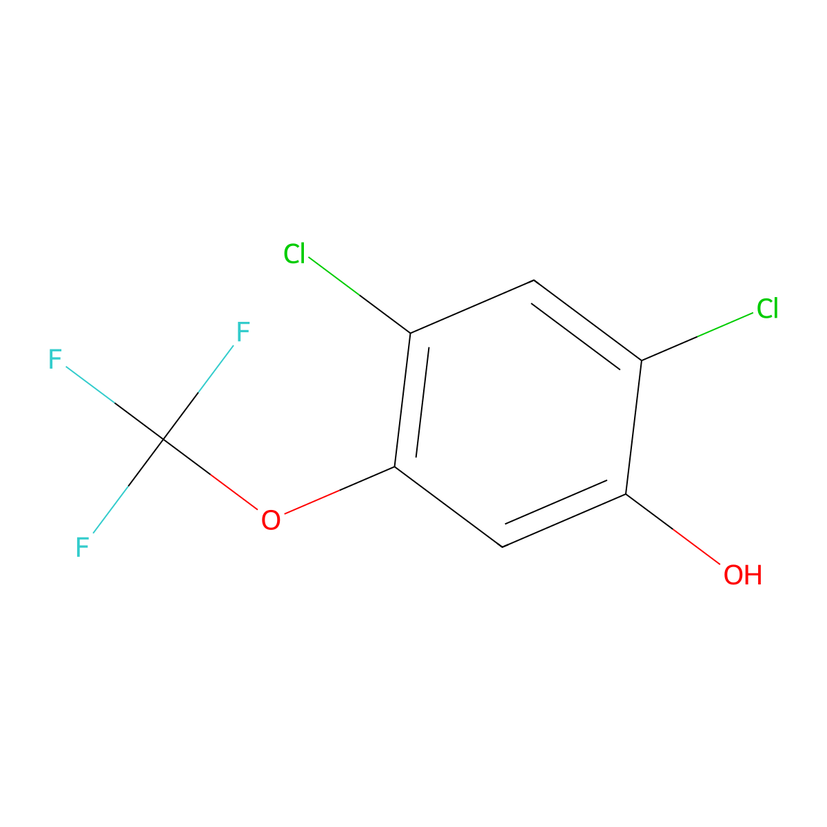 2,4-Dichloro-5-(trifluoromethoxy)phenol molecular structure, CAS 1807183-24-9