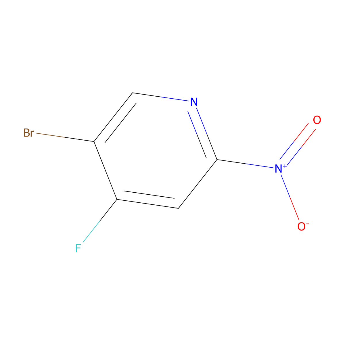 5-Bromo-4-fluoro-2-nitropyridine molecular structure, CAS 1807183-67-0