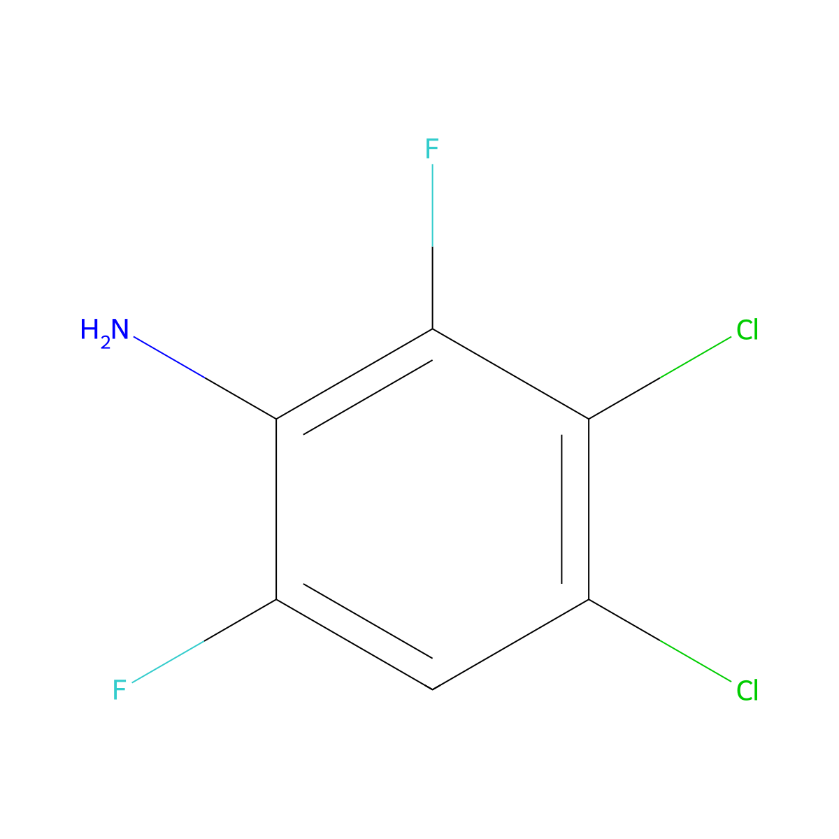 3,4-Dichloro-2,6-difluoroaniline molecular structure, CAS 1807183-78-3