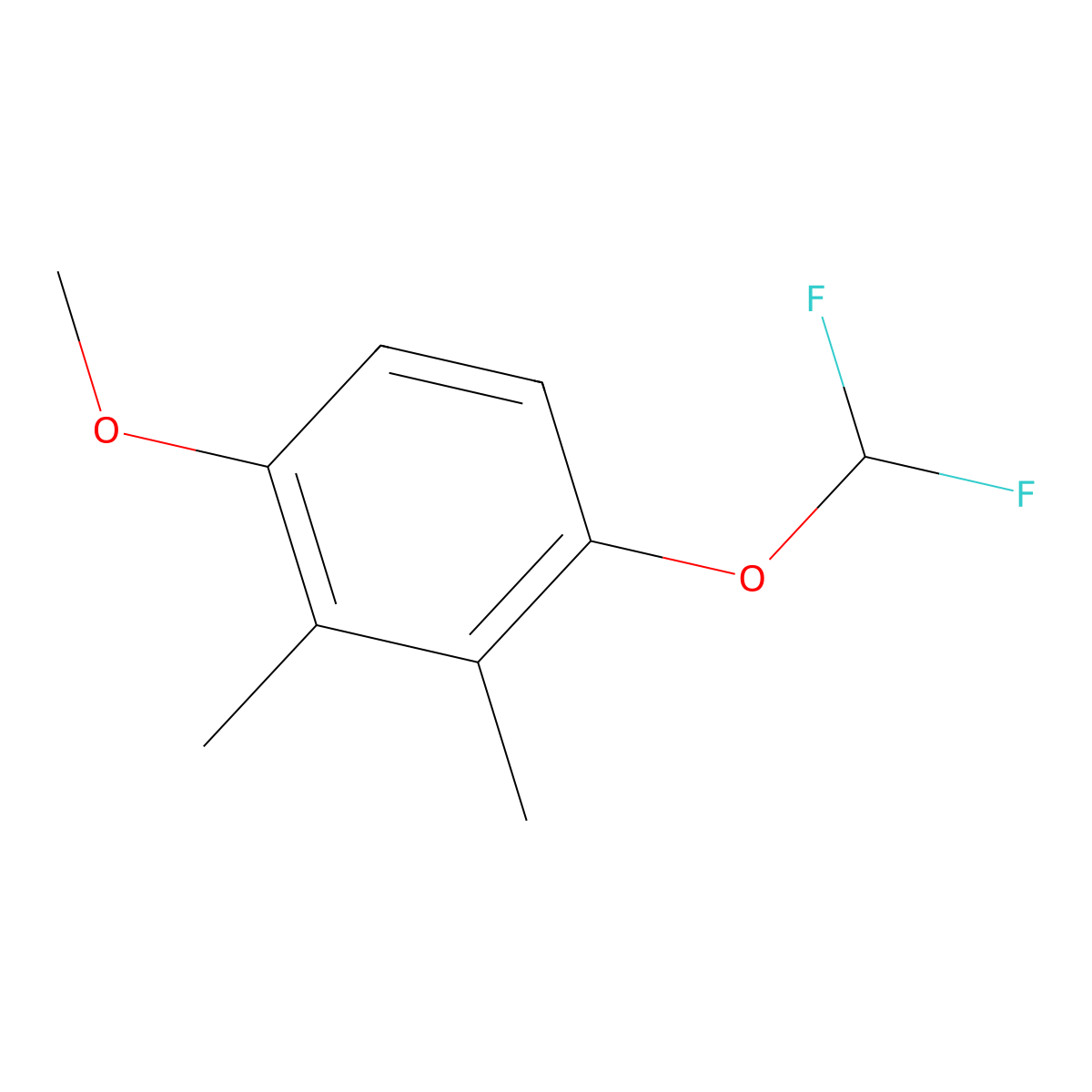 Benzene, 1-(difluoromethoxy)-4-methoxy-2,3-dimethyl- molecular structure, CAS 1807183-79-4
