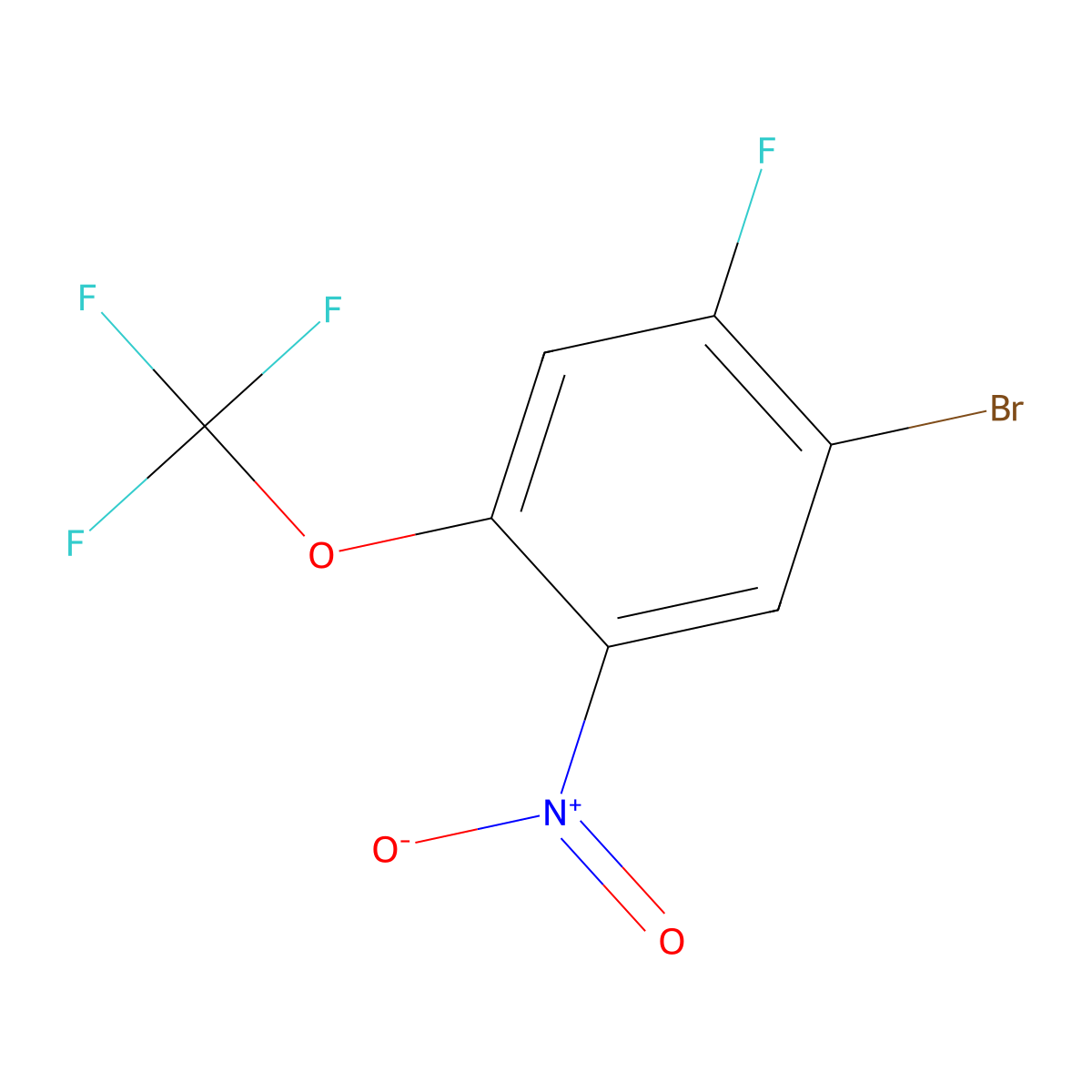 1-Bromo-2-fluoro-5-nitro-4-(trifluoromethoxy)benzene molecular structure, CAS 1807184-10-6