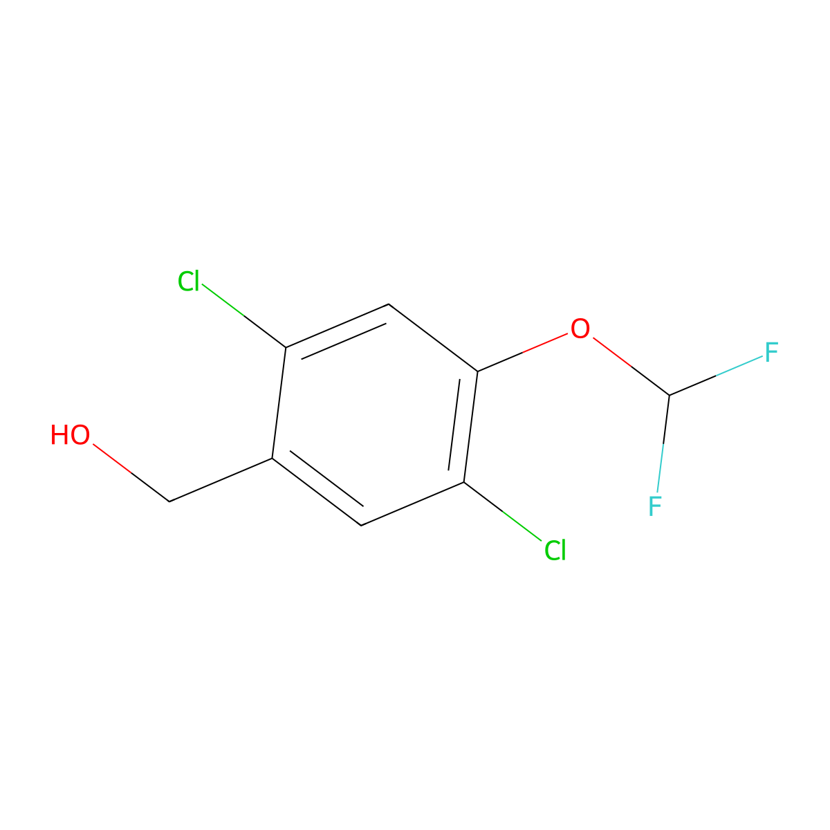 2,5-Dichloro-4-(difluoromethoxy)benzyl alcohol molecular structure, CAS 1807184-62-8