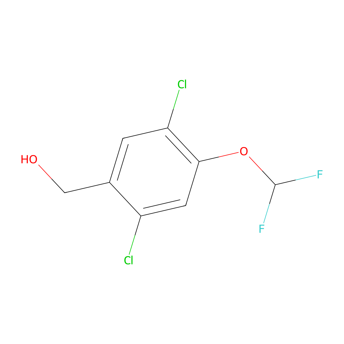 2,5-Dichloro-4-(difluoromethoxy)benzyl alcohol molecular structure, CAS 1807184-62-8