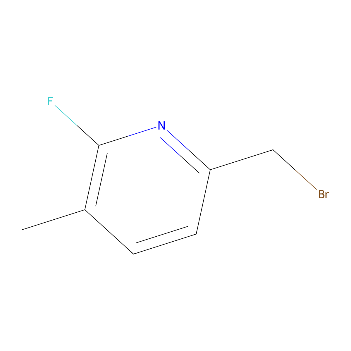 6-(Bromomethyl)-2-fluoro-3-methylpyridine molecular structure, CAS 1807185-10-9