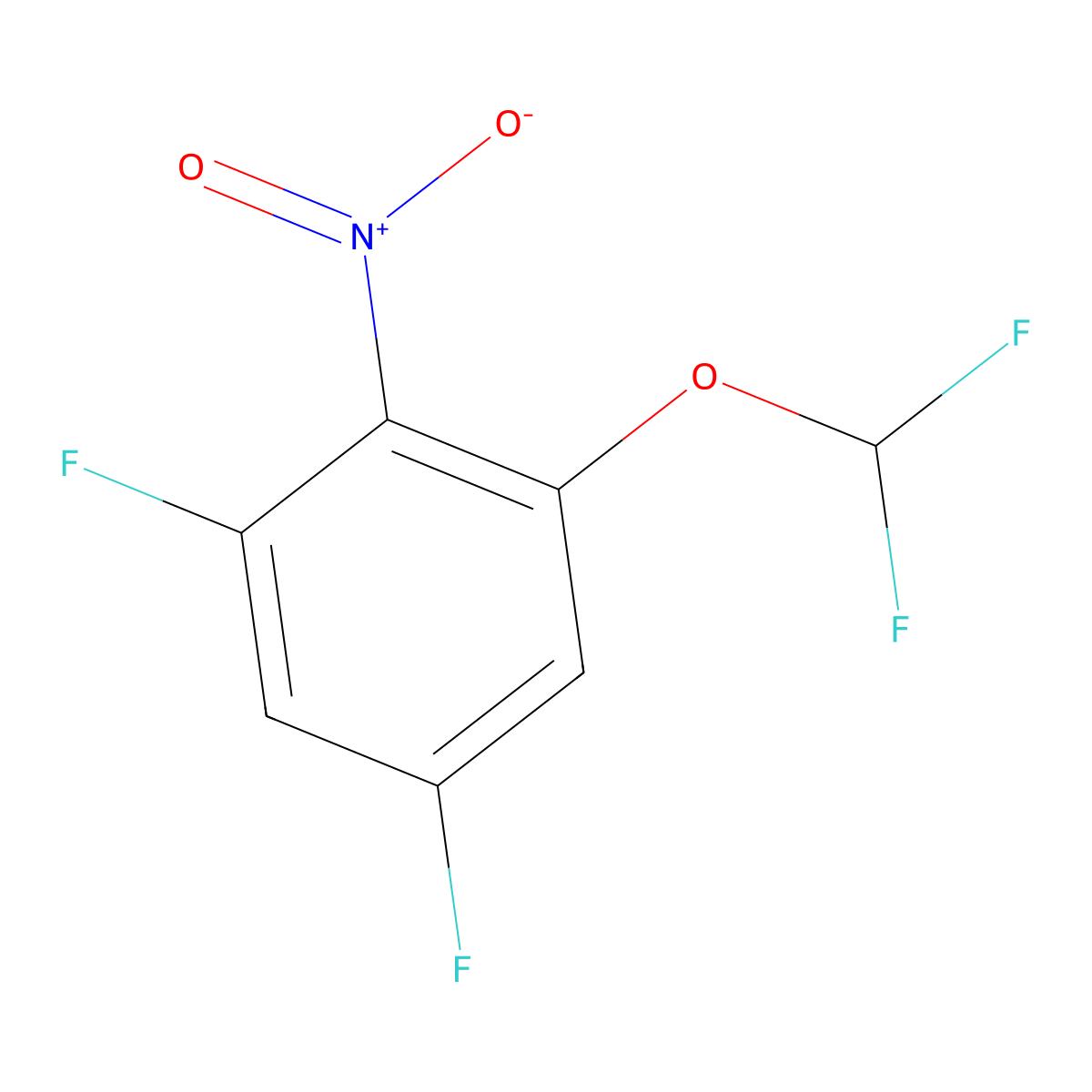 1,5-Difluoro-3-difluoromethoxy-2-nitrobenzene molecular structure, CAS 1807185-52-9