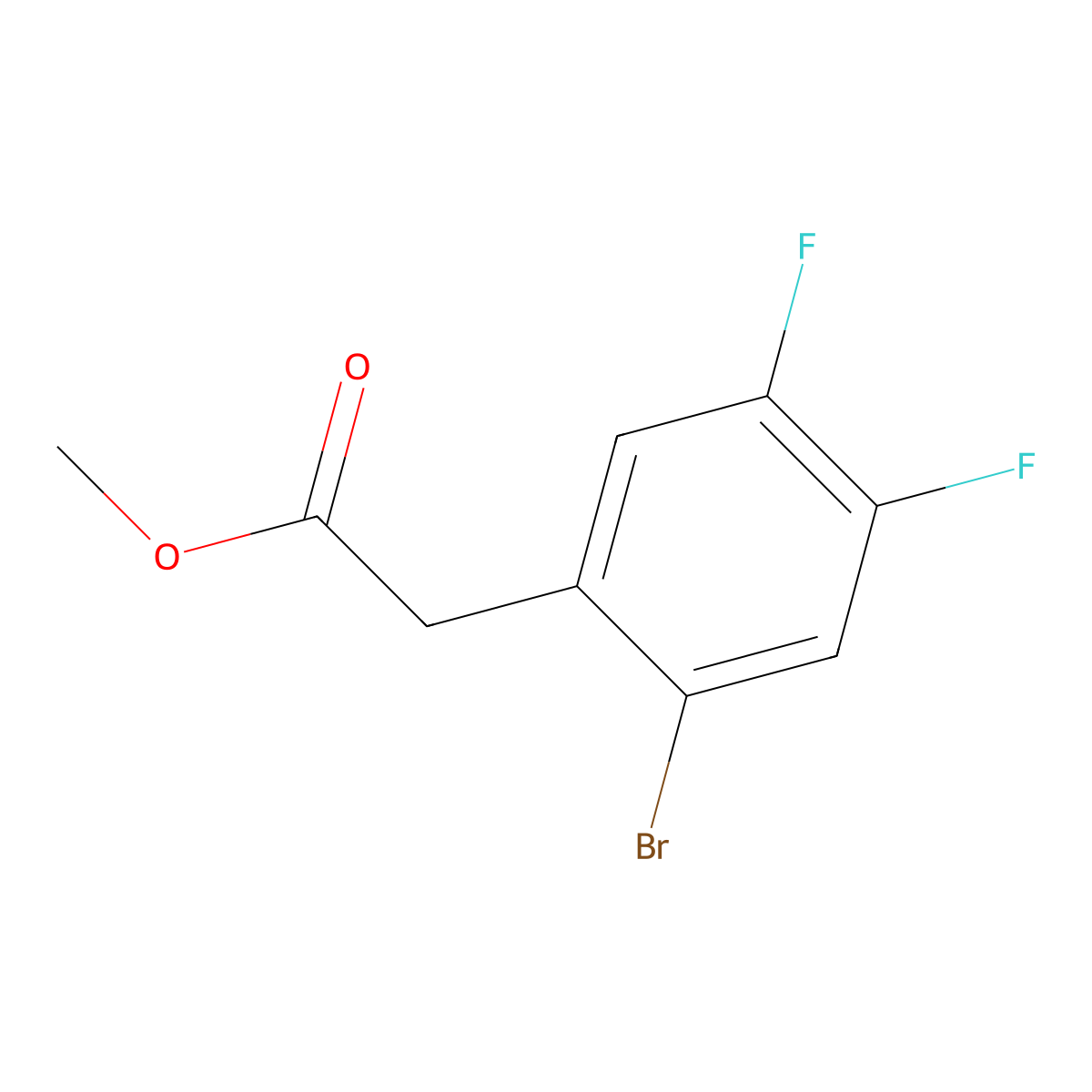 Methyl 2-(2-bromo-4,5-difluorophenyl)acetate molecular structure, CAS 1807187-56-9