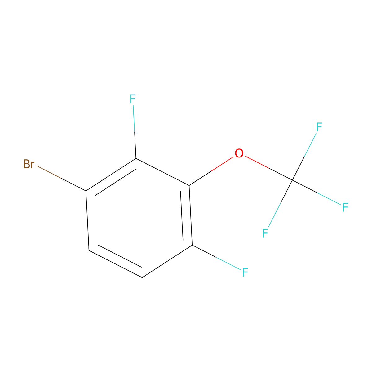 1-Bromo-2,4-difluoro-3-(trifluoromethoxy)benzene molecular structure, CAS 1807187-83-2
