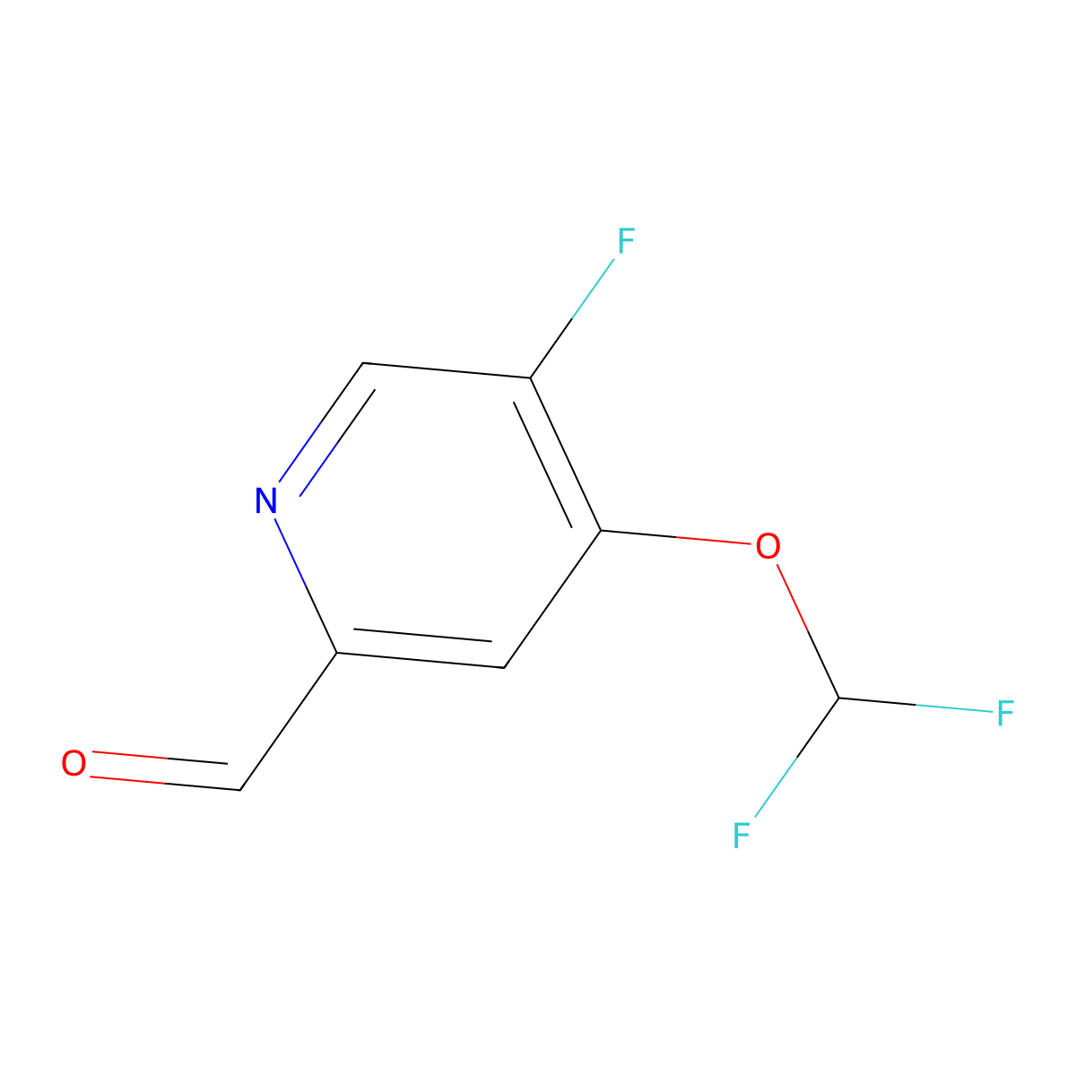 4-Difluoromethoxy-5-fluoro-2-formylpyridine molecular structure, CAS 1807188-41-5