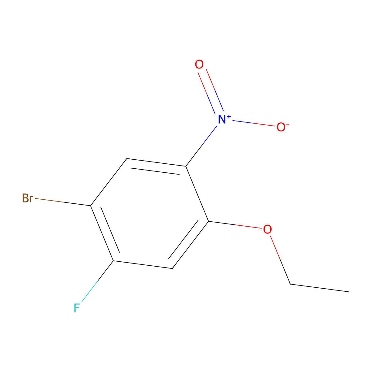 1-Bromo-4-ethoxy-2-fluoro-5-nitrobenzene molecular structure, CAS 1807188-44-8