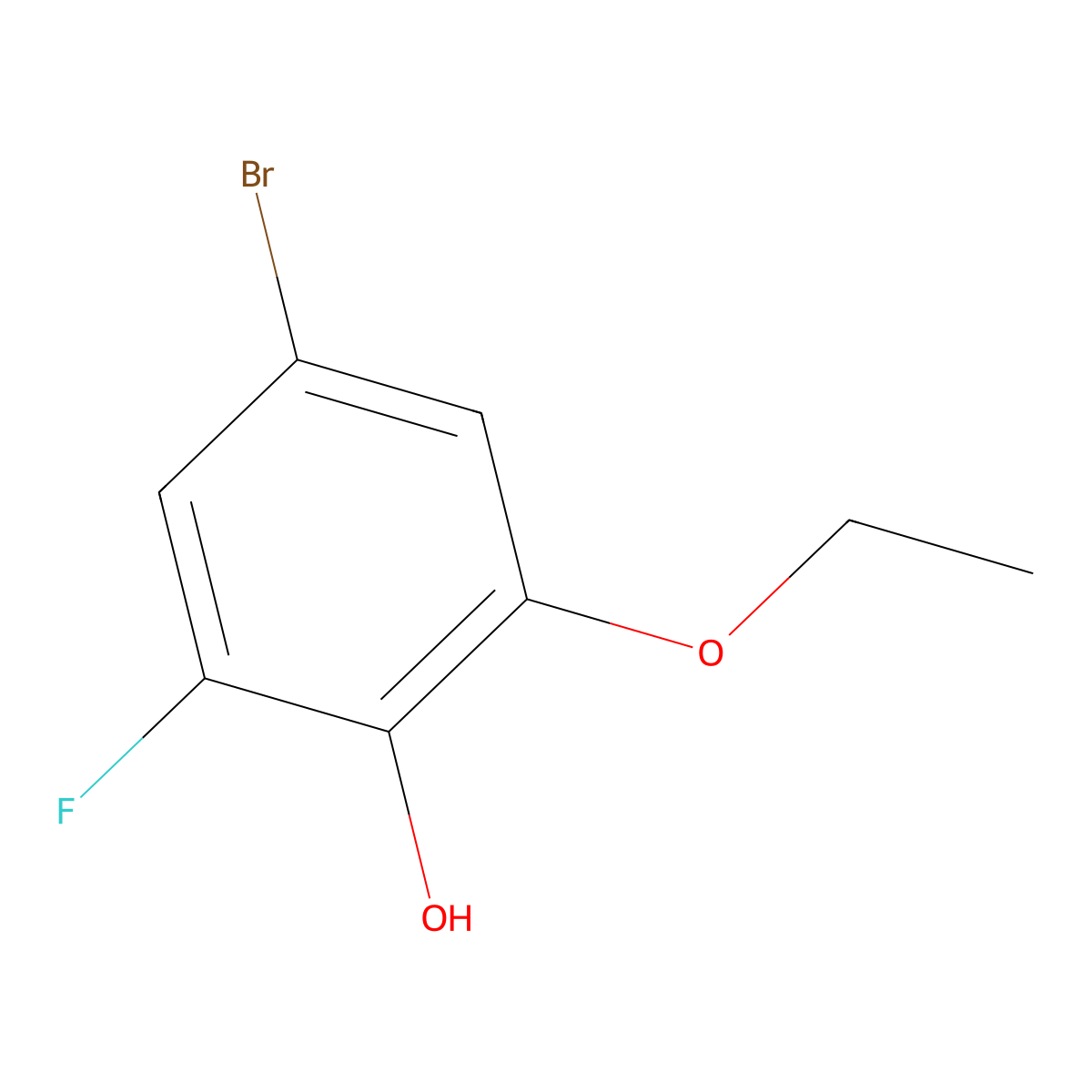 4-Bromo-2-ethoxy-6-fluorophenol molecular structure, CAS 1807188-84-6