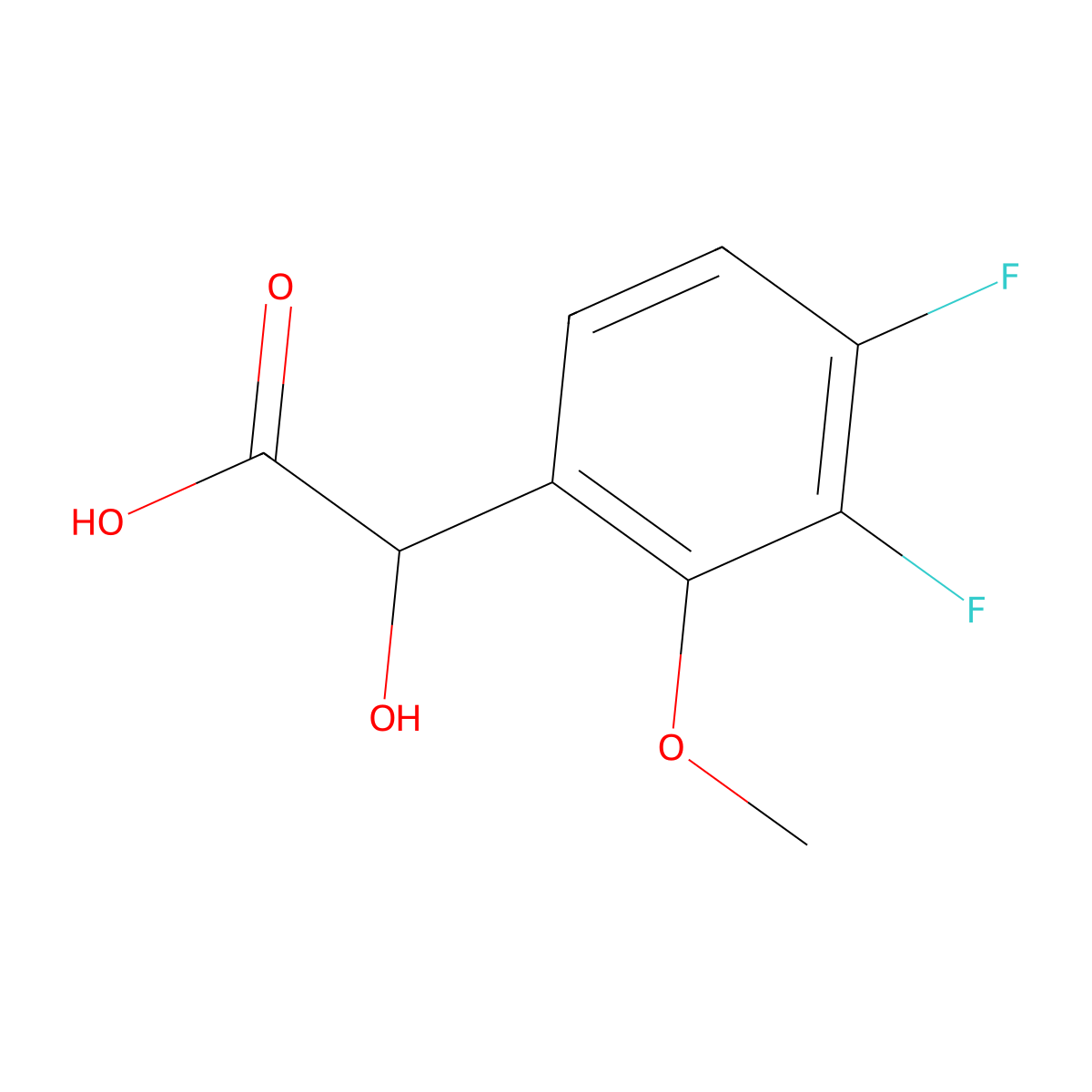 2-(3,4-Difluoro-2-methoxyphenyl)-2-hydroxyacetic acid molecular structure, CAS 1807190-74-4
