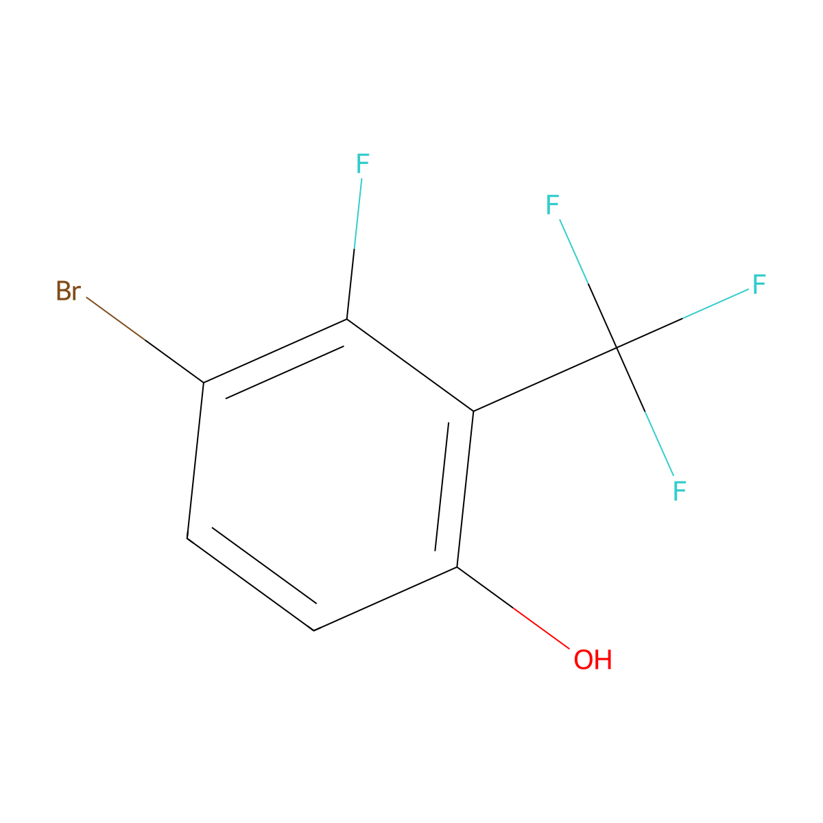 3-Bromo-2-fluoro-6-hydroxybenzotrifluoride molecular structure, CAS 1807191-77-0