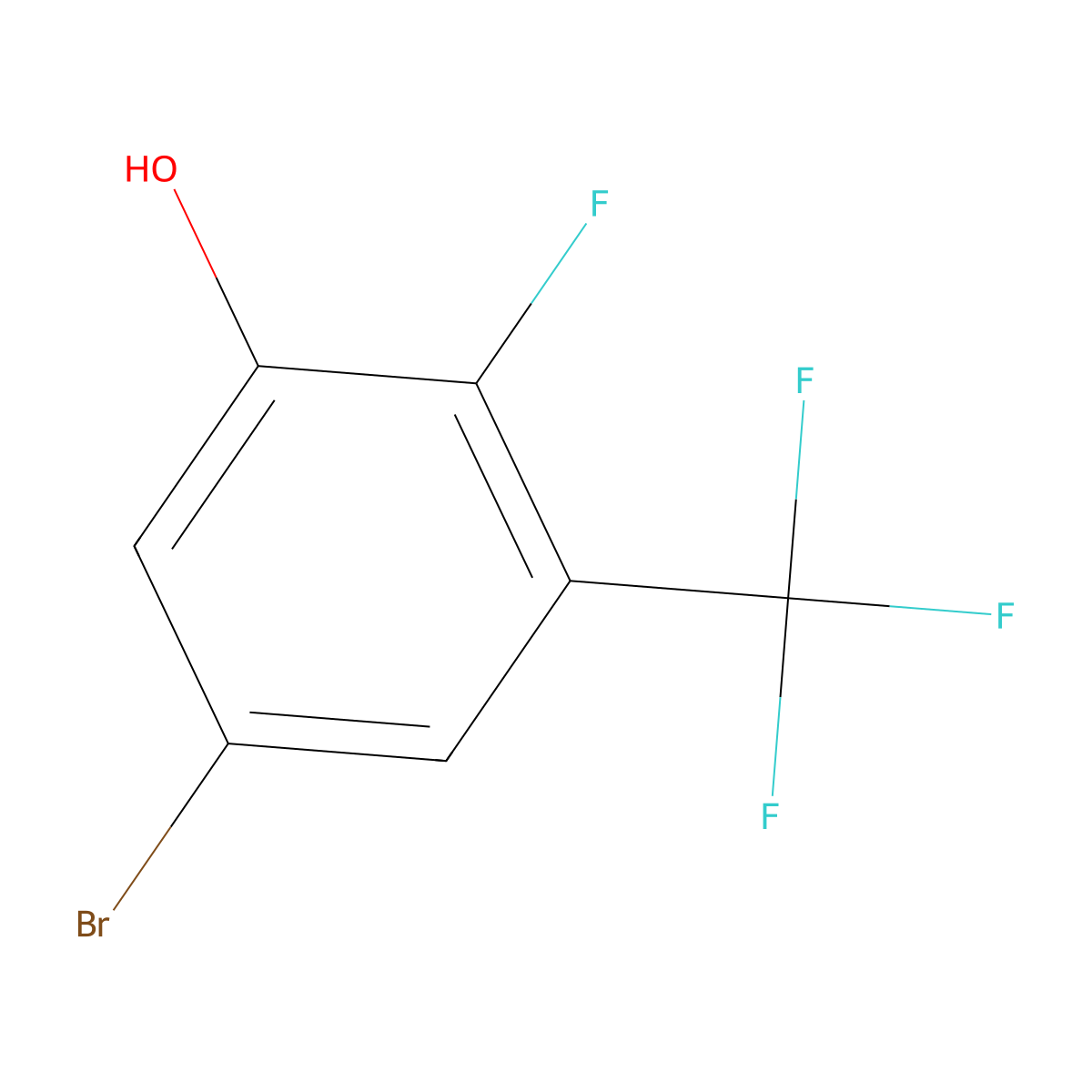 5-Bromo-2-fluoro-3-(trifluoromethyl)phenol molecular structure, CAS 1807191-85-0