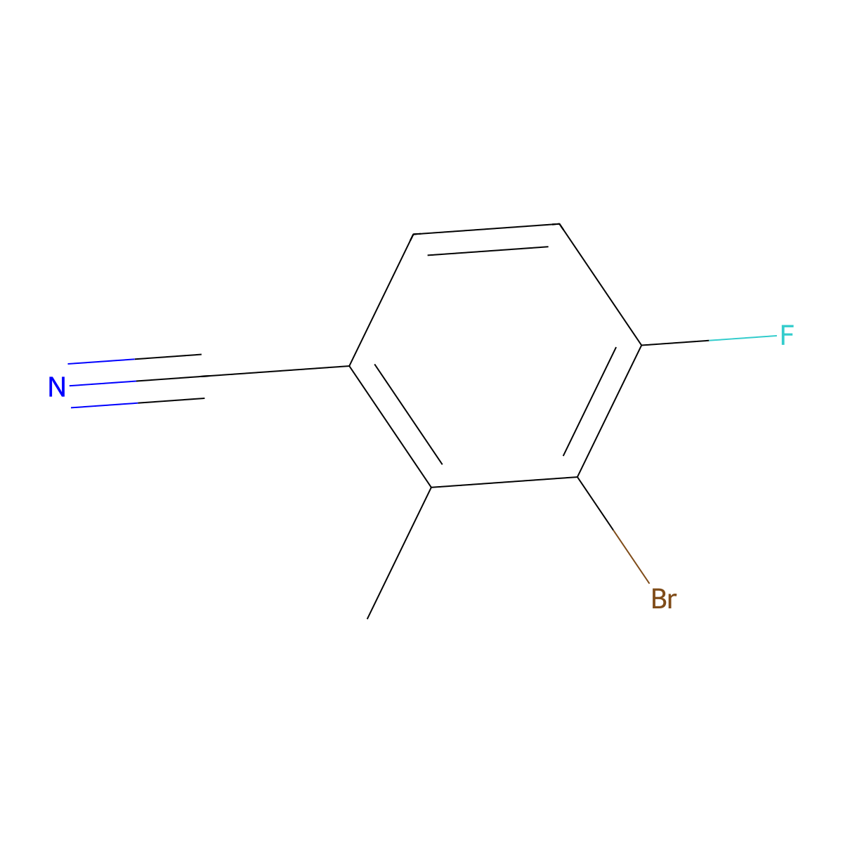 3-Bromo-4-fluoro-2-methylbenzonitrile molecular structure, CAS 1807191-89-4