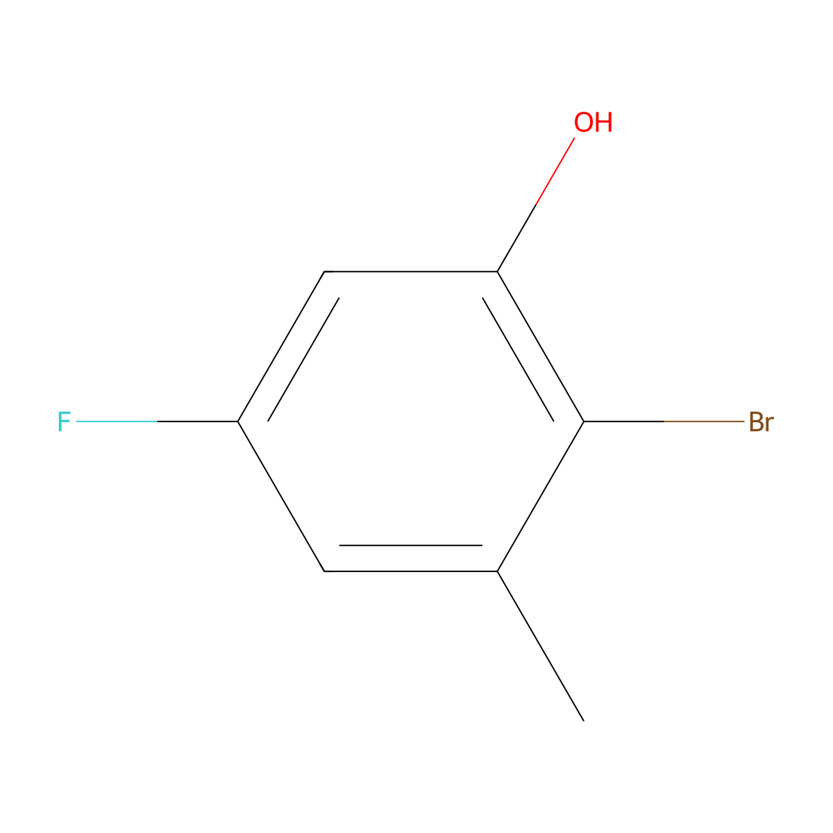 2-Bromo-5-fluoro-3-methylphenol molecular structure, CAS 1807192-21-7