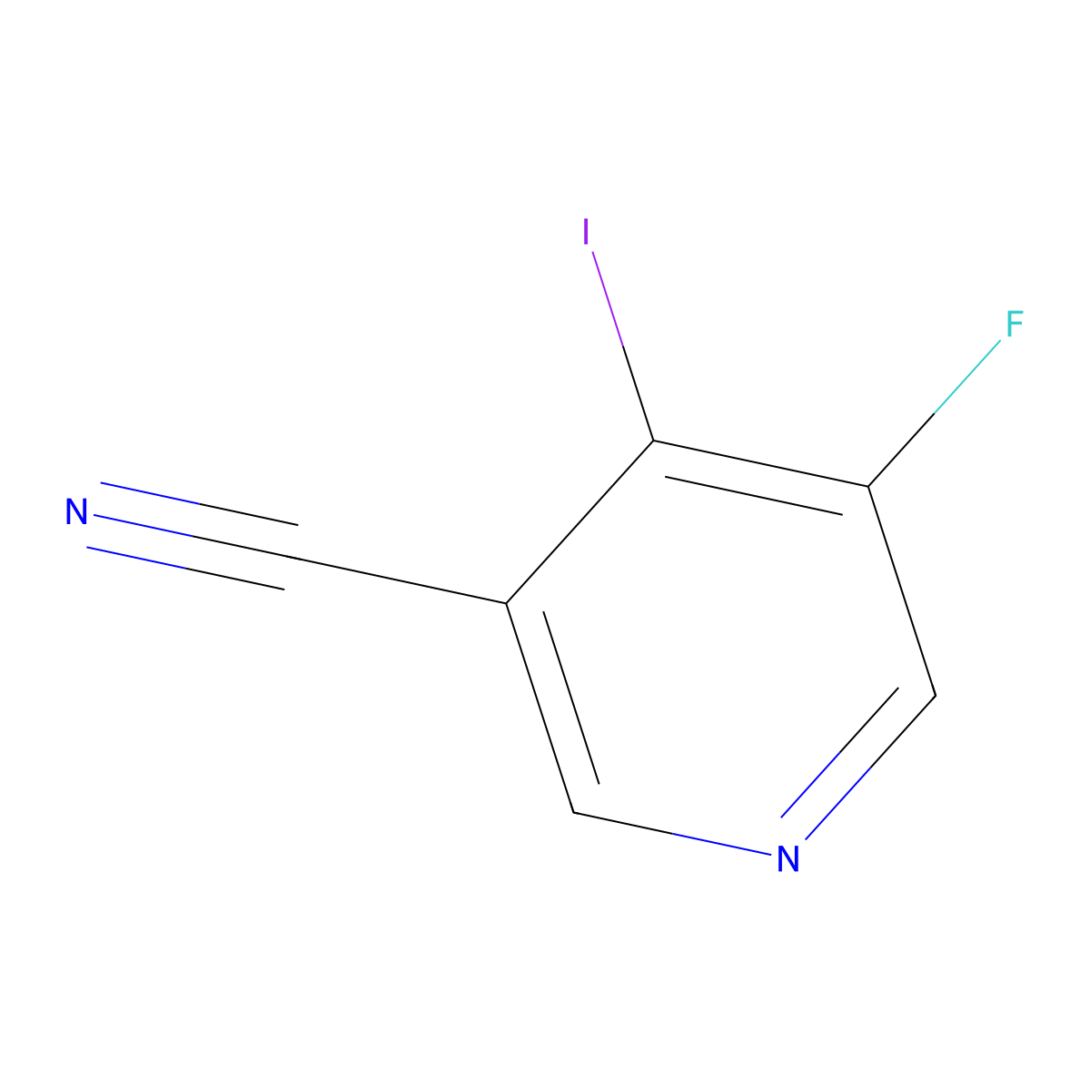 5-Fluoro-4-iodo-3-pyridinecarbonitrile molecular structure, CAS 1807192-33-1