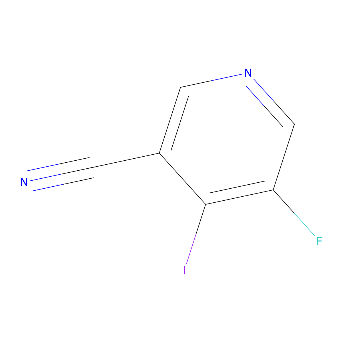5-Fluoro-4-iodo-3-pyridinecarbonitrile molecular structure, CAS 1807192-33-1