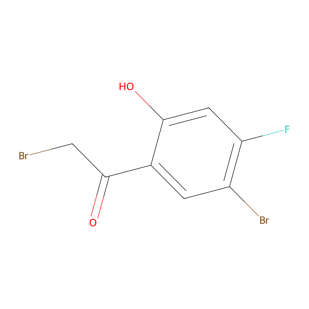 2-Bromo-1-(5-bromo-4-fluoro-2-hydroxyphenyl)ethanone molecular structure, CAS 1807192-40-0