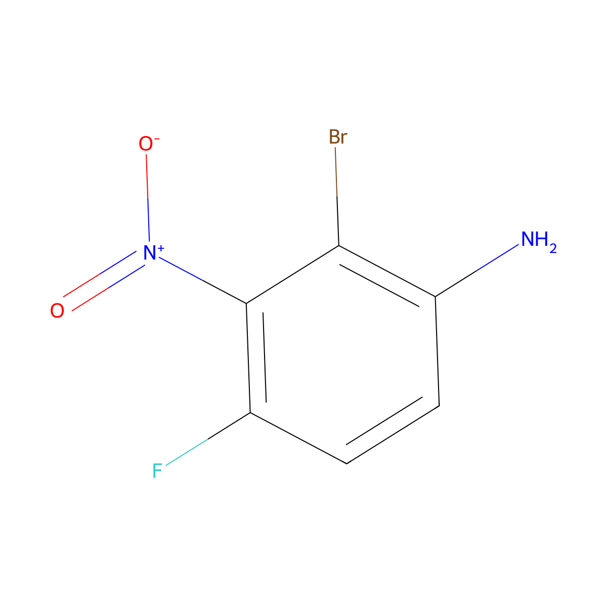 2-Bromo-4-fluoro-3-nitroaniline molecular structure, CAS 1807192-60-4