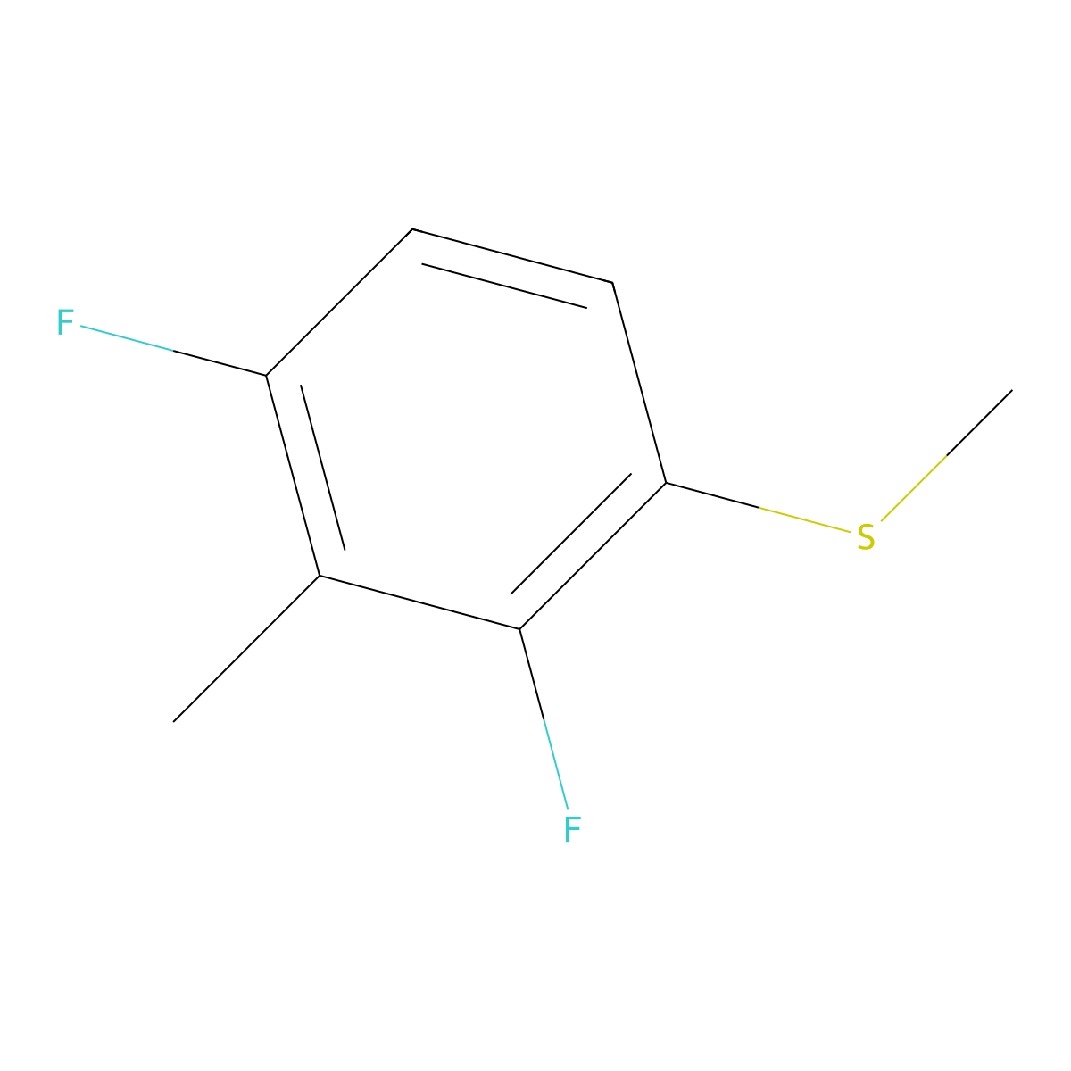 (2,4-Difluoro-3-methylphenyl)(methyl)sulfane molecular structure, CAS 1807192-63-7