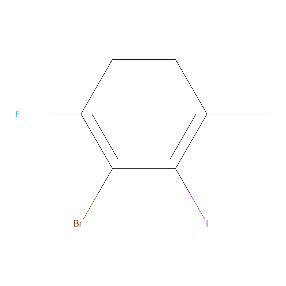 2-Bromo-1-fluoro-3-iodo-4-methylbenzene molecular structure, CAS 1807192-99-9