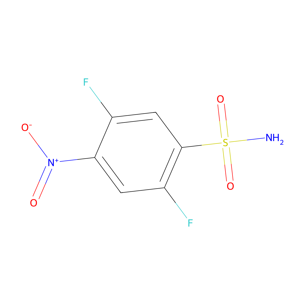 2,5-Difluoro-4-nitrobenzenesulfonamide molecular structure, CAS 1807193-16-3