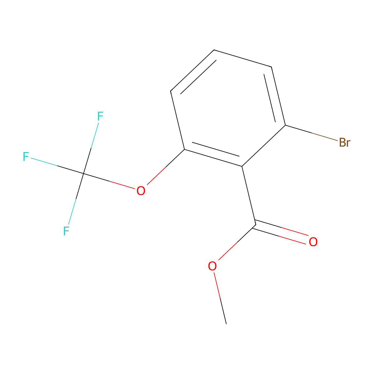 Methyl 2-bromo-6-(trifluoromethoxy)benzoate molecular structure, CAS 1807193-79-8