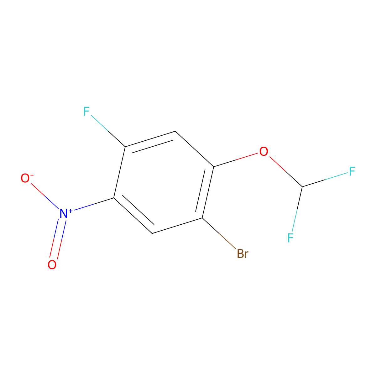 1-Bromo-2-difluoromethoxy-4-fluoro-5-nitrobenzene molecular structure, CAS 1807196-03-7
