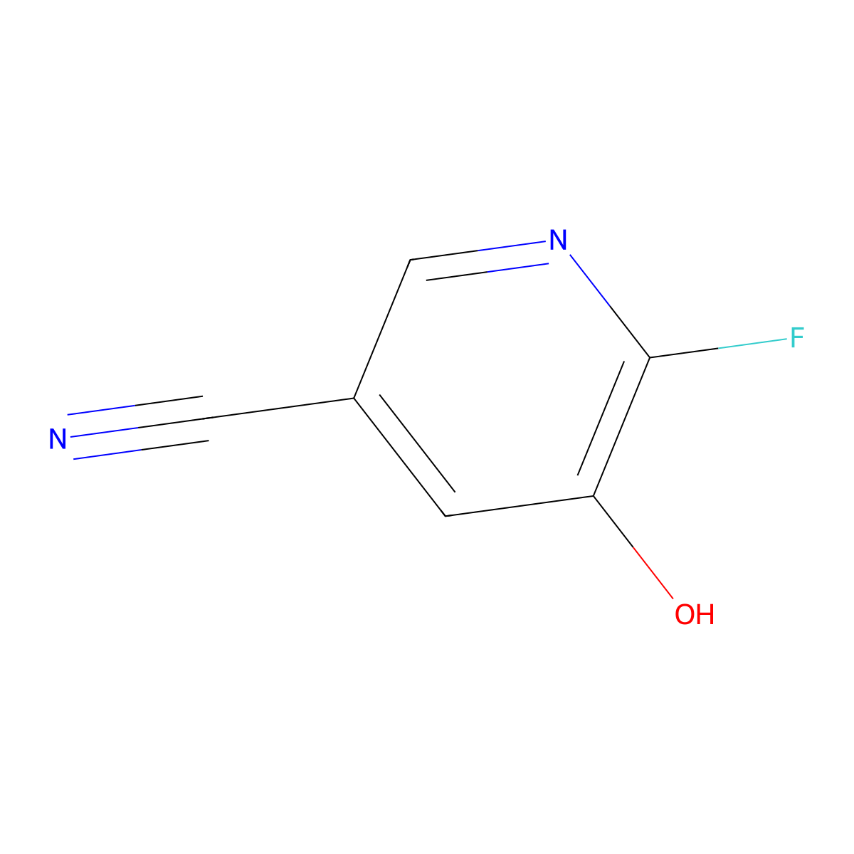 6-Fluoro-5-hydroxynicotinonitrile molecular structure, CAS 1807196-04-8