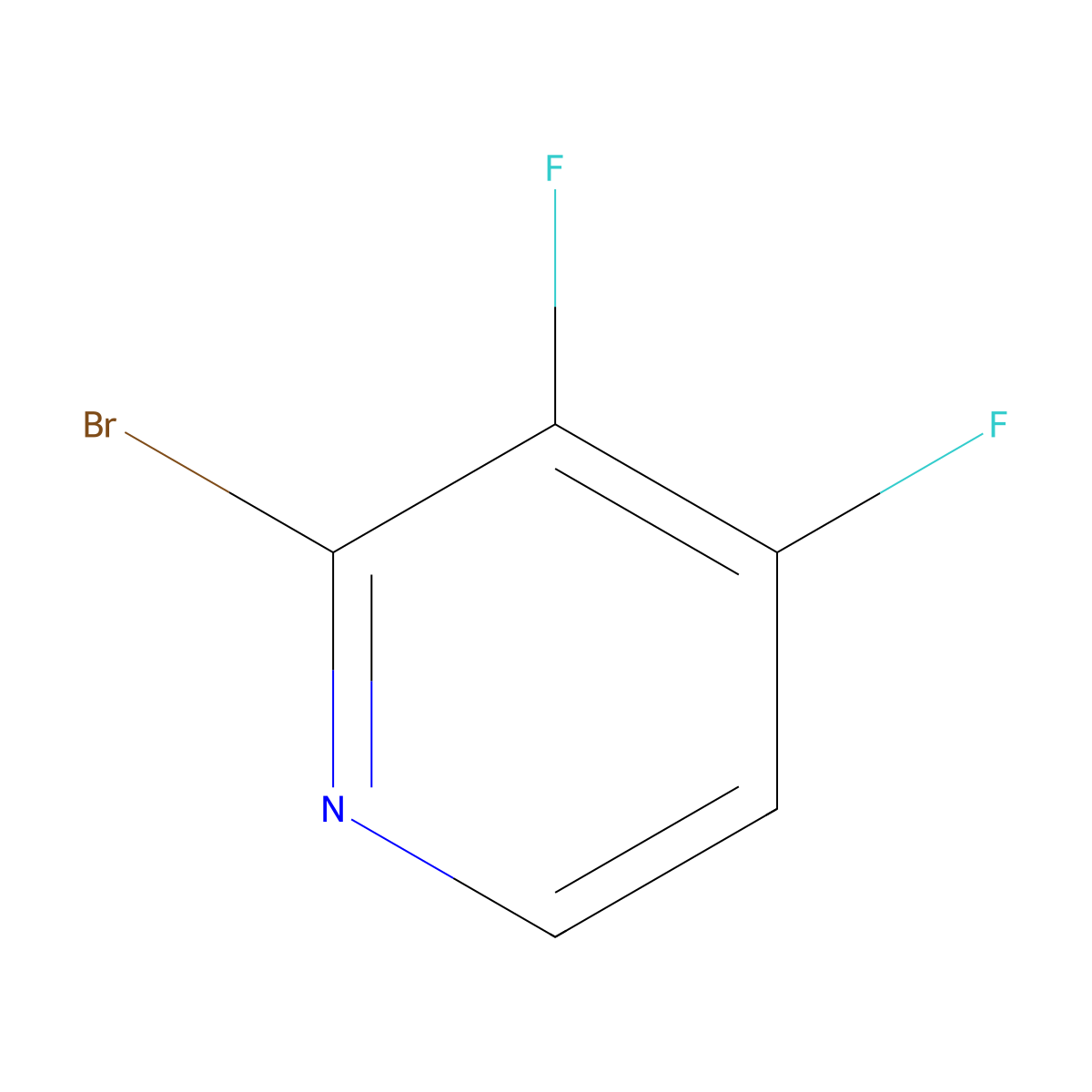 2-Bromo-3,4-difluoropyridine molecular structure, CAS 1807197-86-9