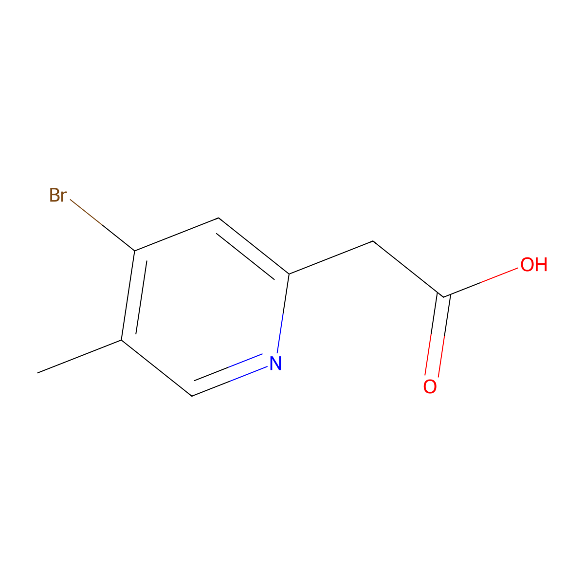 4-Bromo-5-methylpyridine-2-acetic acid molecular structure, CAS 1807198-39-5
