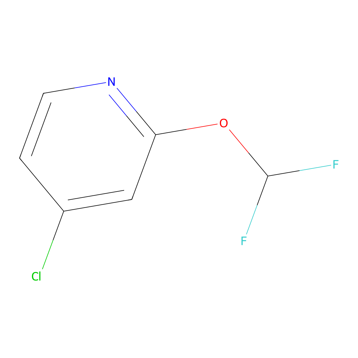 4-Chloro-2-(difluoromethoxy)pyridine molecular structure, CAS 1807199-46-7
