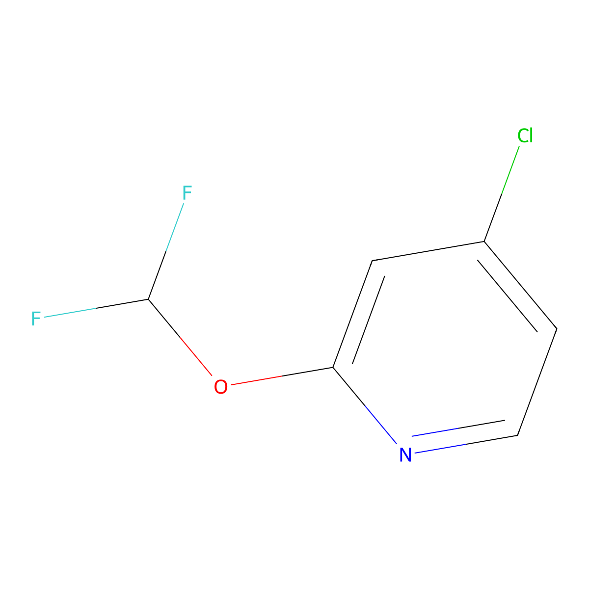 4-Chloro-2-(difluoromethoxy)pyridine molecular structure, CAS 1807199-46-7