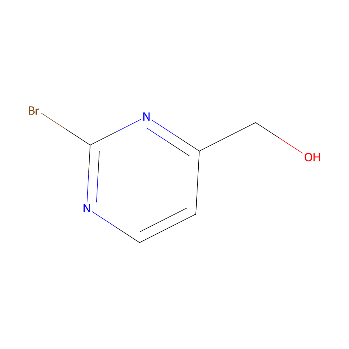 (2-Bromopyrimidin-4-yl)methanol molecular structure, CAS 1807200-33-4