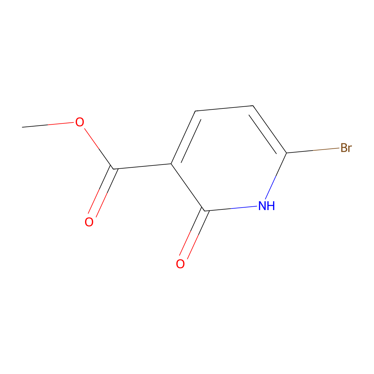 Methyl 6-bromo-2-oxo-1,2-dihydropyridine-3-carboxylate molecular structure, CAS 1807201-84-8