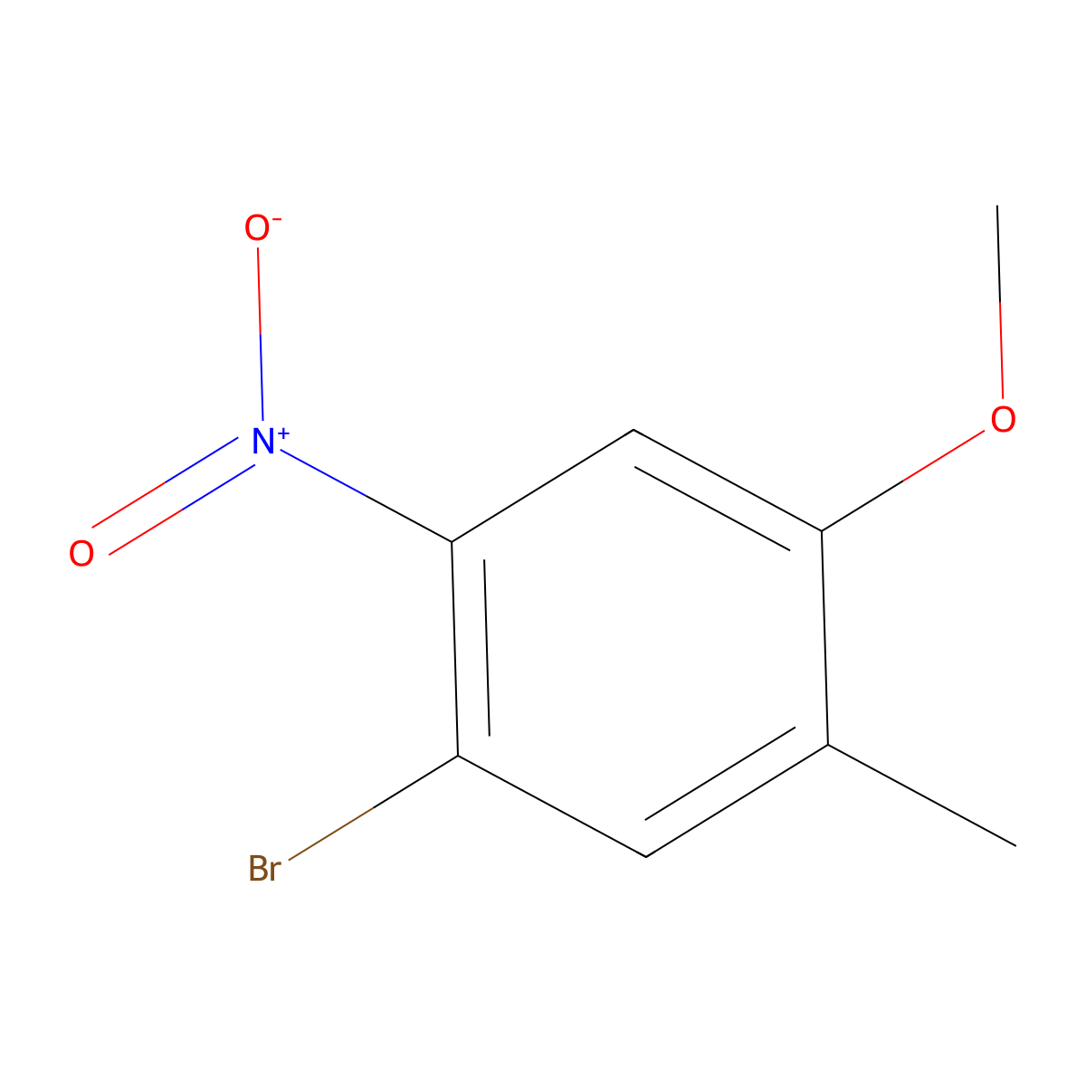 1-Bromo-4-methoxy-5-methyl-2-nitrobenzene molecular structure, CAS 1807204-02-9