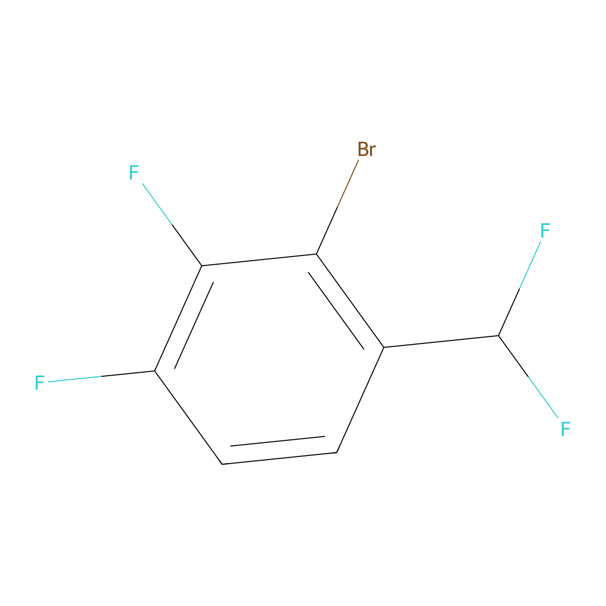 2-Bromo-1-(difluoromethyl)-3,4-difluorobenzene molecular structure, CAS 1807204-26-7