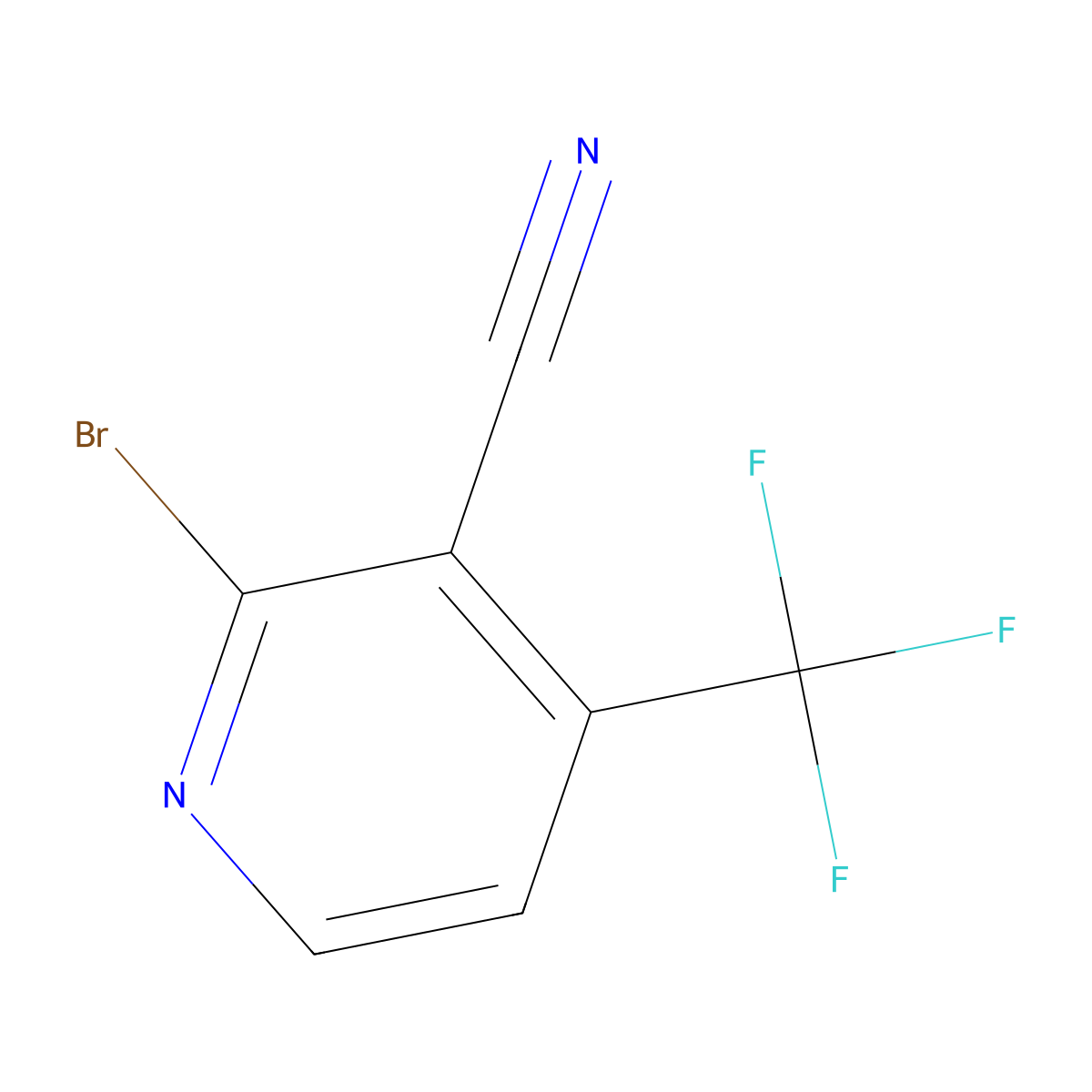 2-Bromo-4-(trifluoromethyl)nicotinonitrile molecular structure, CAS 1807206-49-0