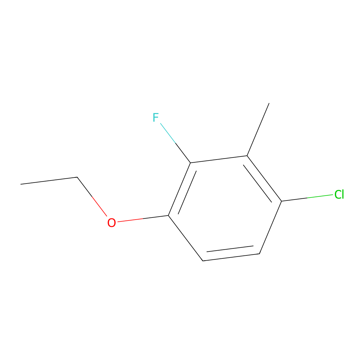 1-Chloro-4-ethoxy-3-fluoro-2-methylbenzene molecular structure, CAS 1807206-53-6