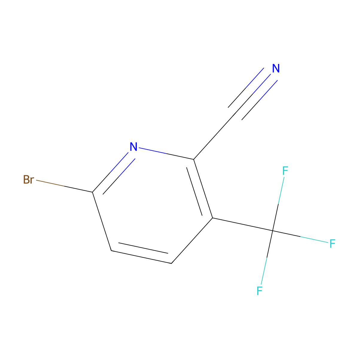6-Bromo-3-(trifluoromethyl)picolinonitrile molecular structure, CAS 1807206-56-9