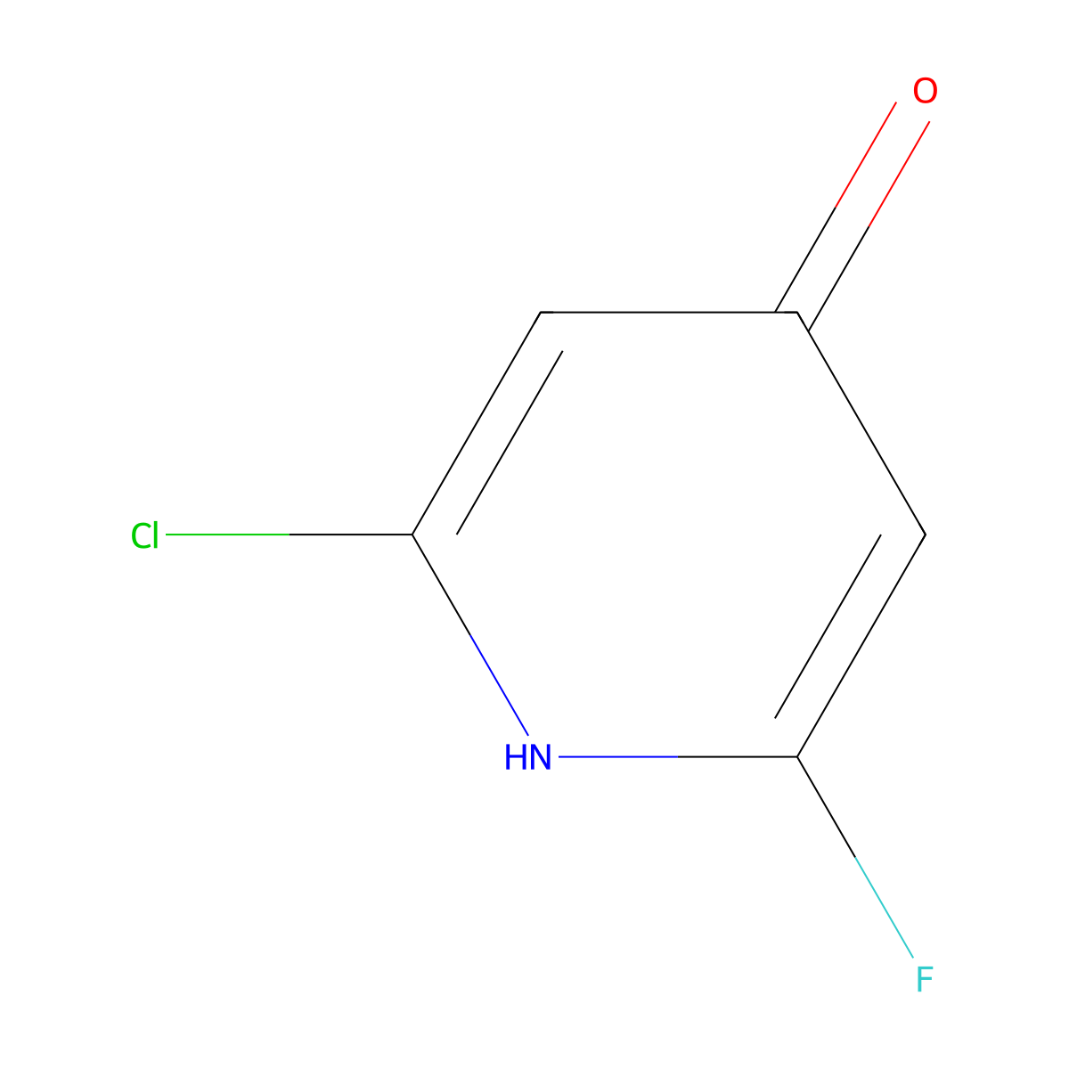 2-Chloro-6-fluoropyridin-4-ol molecular structure, CAS 1807206-99-0