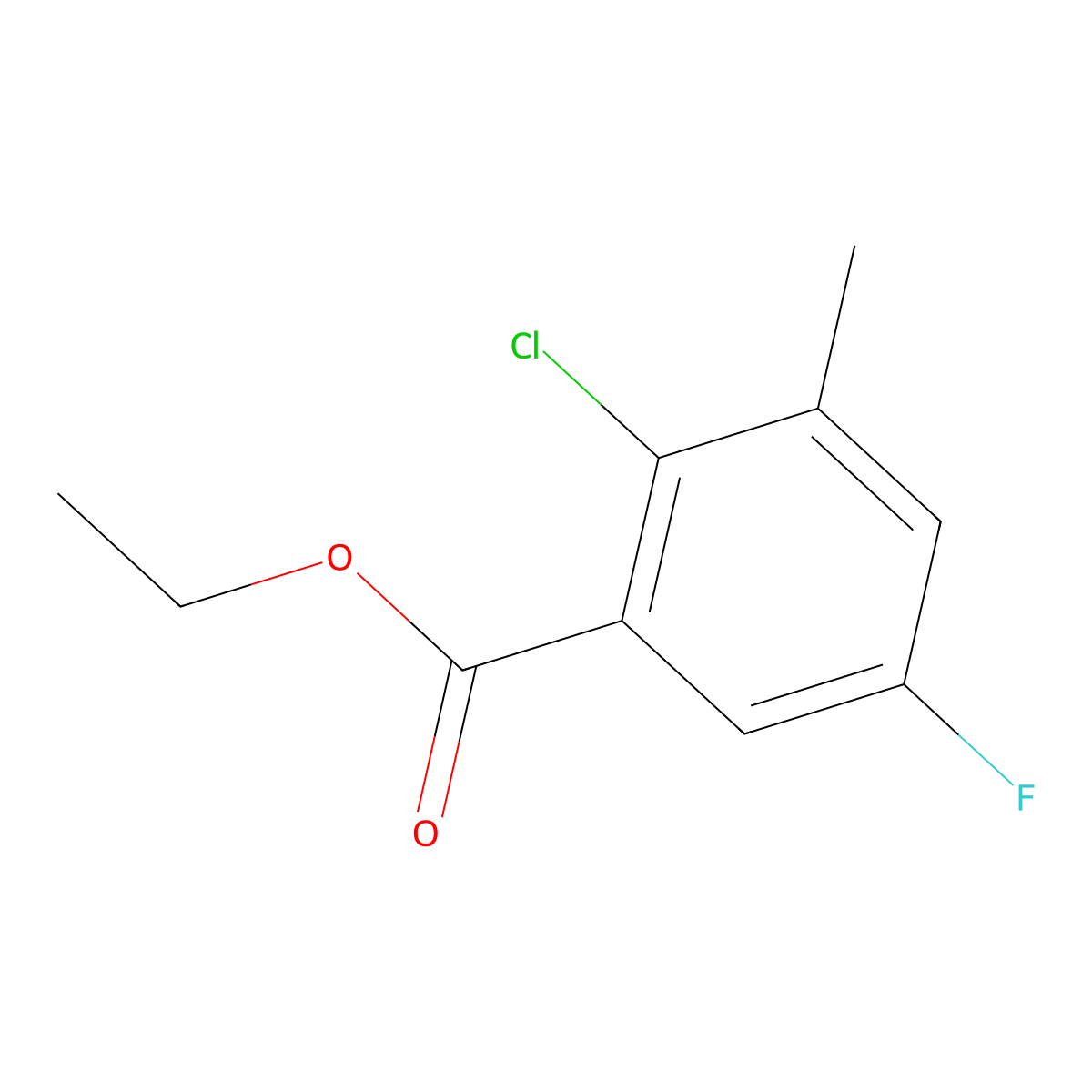 Ethyl 2-chloro-5-fluoro-3-methylbenzoate molecular structure, CAS 1807207-97-1
