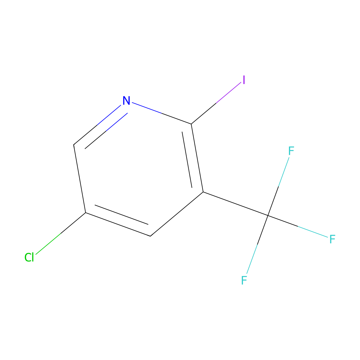 5-Chloro-2-iodo-3-(trifluoromethyl)pyridine molecular structure, CAS 1807208-32-7