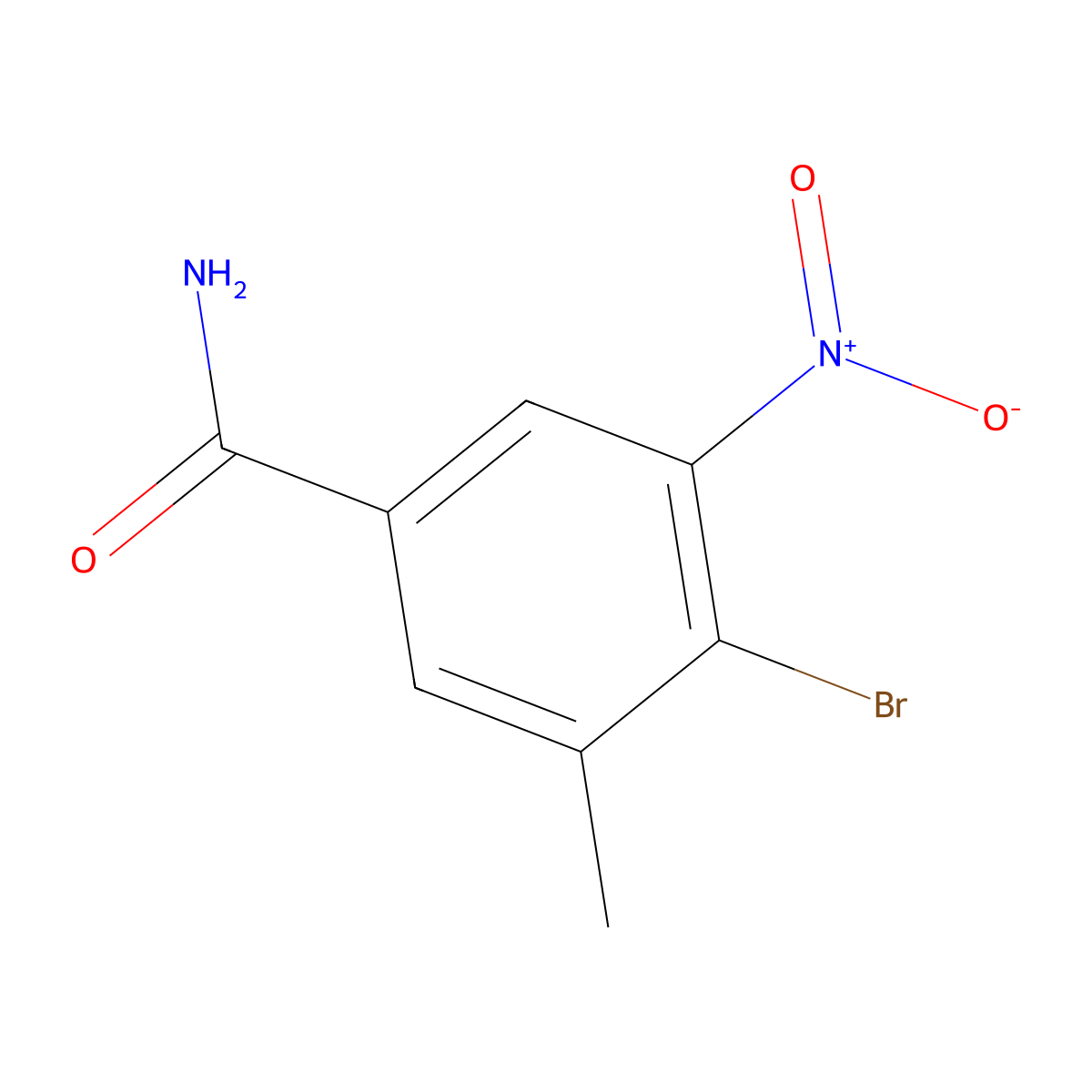 4-Bromo-3-methyl-5-nitrobenzamide molecular structure, CAS 1807208-72-5