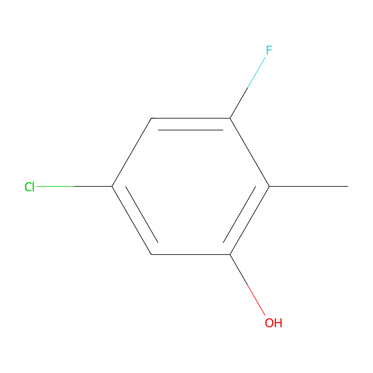 5-Chloro-3-fluoro-2-methylphenol molecular structure, CAS 1807208-97-4
