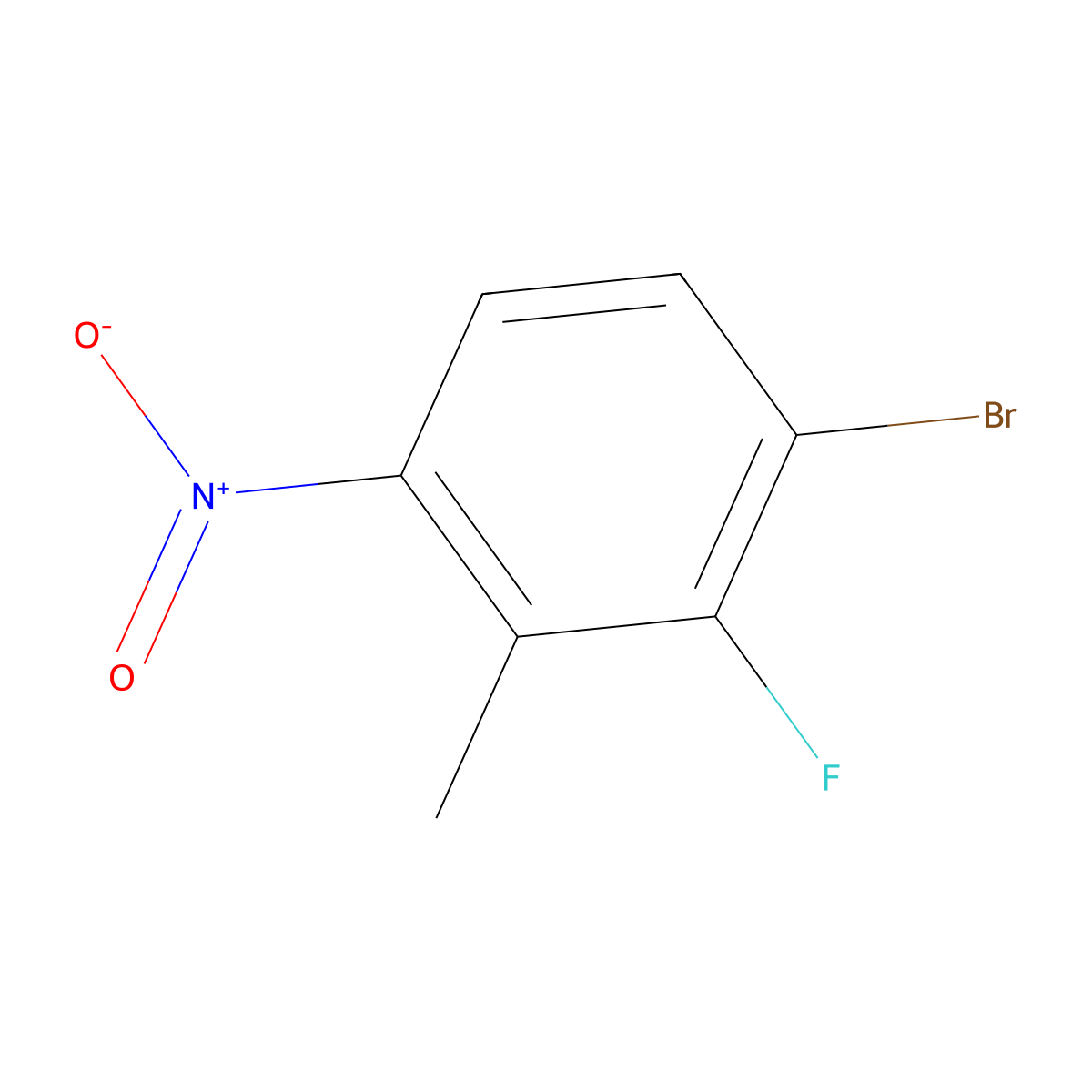 1-Bromo-2-fluoro-3-methyl-4-nitrobenzene molecular structure, CAS 1807209-28-4