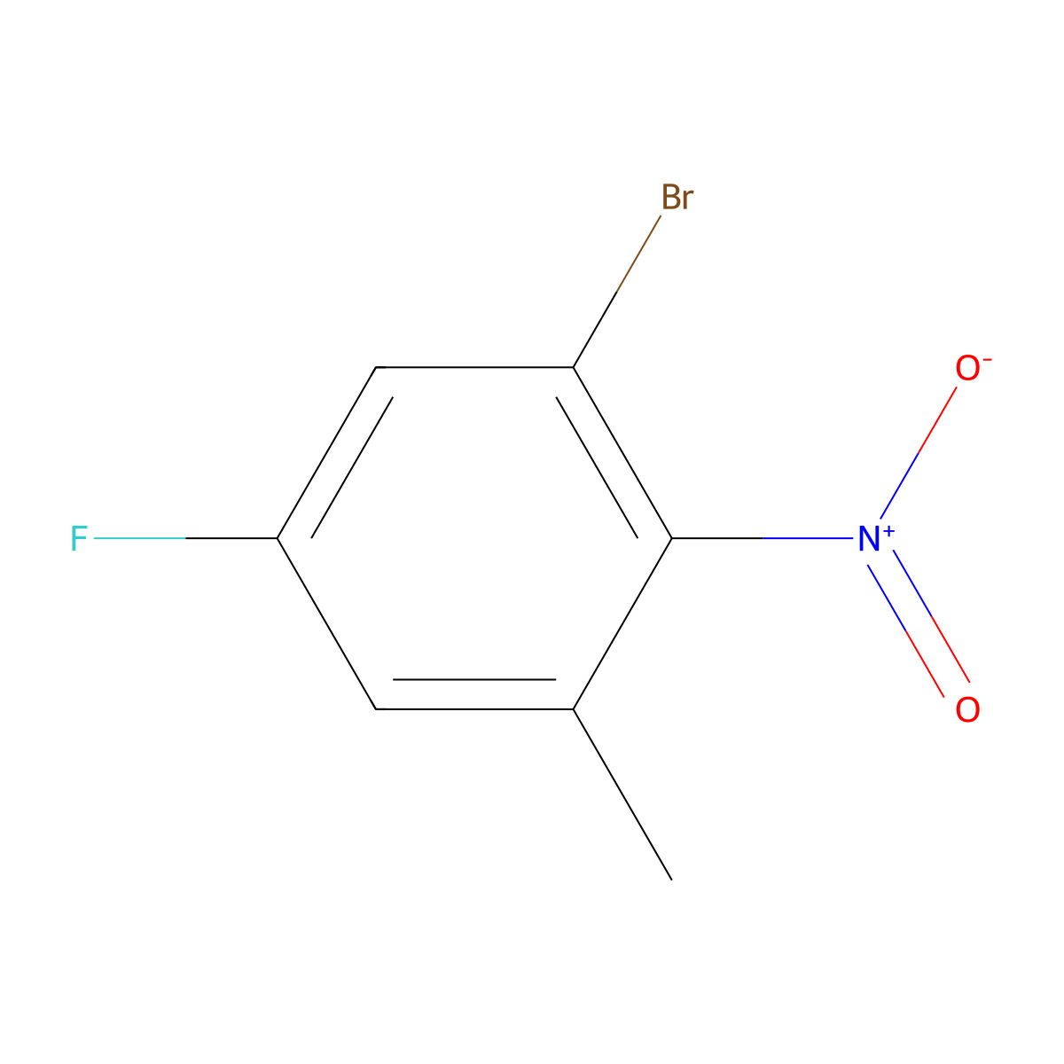 3-Bromo-5-fluoro-2-nitrotoluene molecular structure, CAS 1807209-40-0